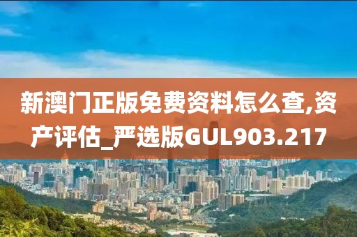 新澳门正版免费资料怎么查,资产评估_严选版GUL903.217