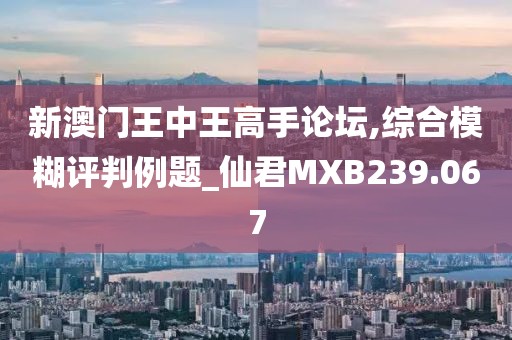 新澳门王中王高手论坛,综合模糊评判例题_仙君MXB239.067