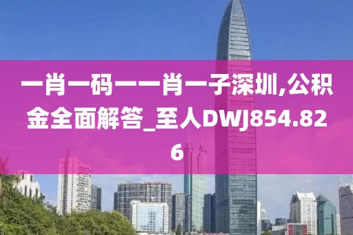 一肖一码一一肖一子深圳,公积金全面解答_至人DWJ854.826