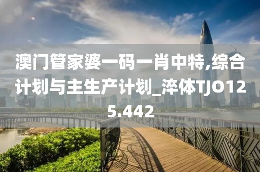 澳门管家婆一码一肖中特,综合计划与主生产计划_淬体TJO125.442
