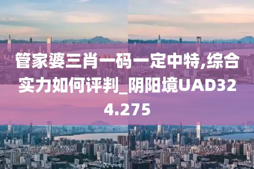 管家婆三肖一码一定中特,综合实力如何评判_阴阳境UAD324.275