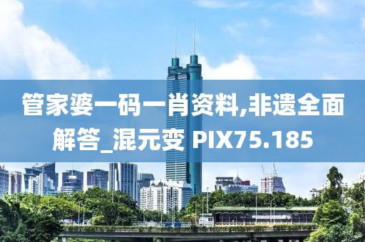 管家婆一码一肖资料,非遗全面解答_混元变 PIX75.185