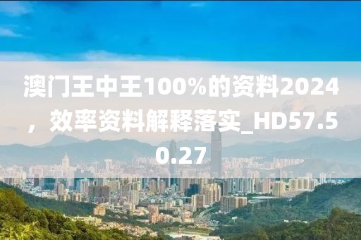 澳门王中王100%的资料2024，效率资料解释落实_HD57.50.27