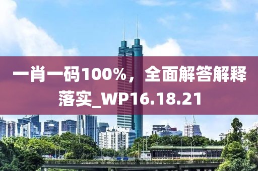 一肖一码100%，全面解答解释落实_WP16.18.21