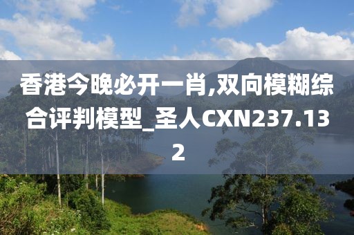 香港今晚必开一肖,双向模糊综合评判模型_圣人CXN237.132