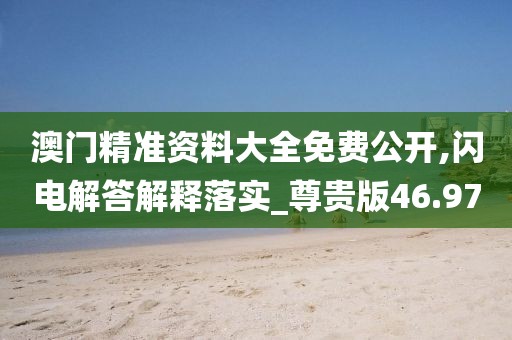 澳门精准资料大全免费公开,闪电解答解释落实_尊贵版46.97