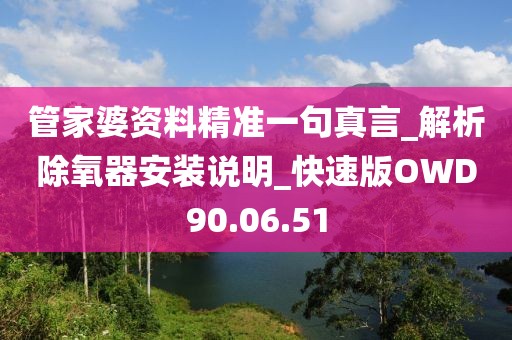 管家婆资料精准一句真言_解析除氧器安装说明_快速版OWD90.06.51