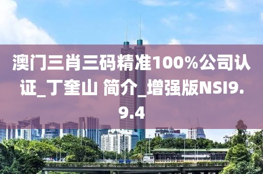 澳门三肖三码精准100%公司认证_丁奎山 简介_增强版NSI9.9.4