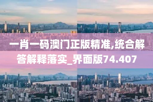 一肖一码澳门正版精准,统合解答解释落实_界面版74.407