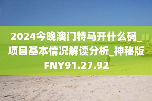 2024今晚澳门特马开什么码_项目基本情况解读分析_神秘版FNY91.27.92
