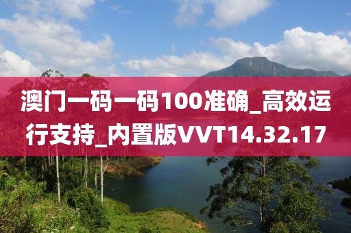 澳门一码一码100准确_高效运行支持_内置版VVT14.32.17
