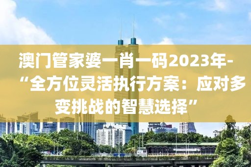 澳门管家婆一肖一码2023年-“全方位灵活执行方案：应对多变挑战的智慧选择”