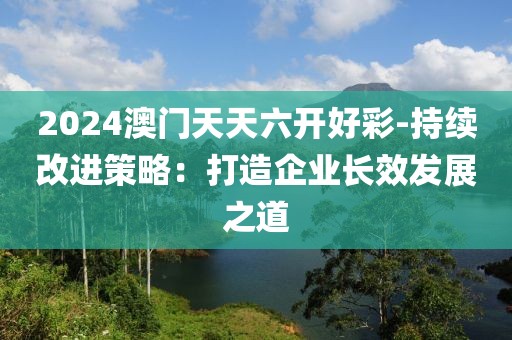 2024澳门天天六开好彩-持续改进策略：打造企业长效发展之道