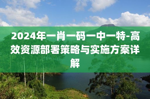 2024年一肖一码一中一特-高效资源部署策略与实施方案详解