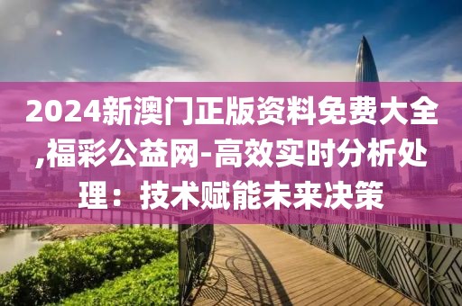 2024新澳门正版资料免费大全,福彩公益网-高效实时分析处理：技术赋能未来决策