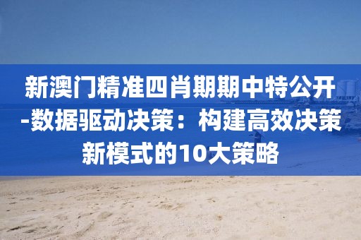 新澳门精准四肖期期中特公开-数据驱动决策：构建高效决策新模式的10大策略