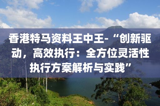 香港特马资料王中王-“创新驱动，高效执行：全方位灵活性执行方案解析与实践”