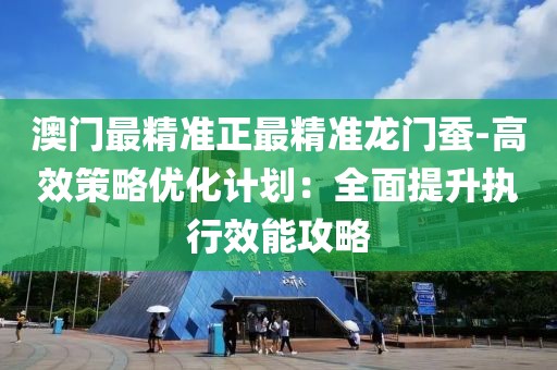 澳门最精准正最精准龙门蚕-高效策略优化计划：全面提升执行效能攻略