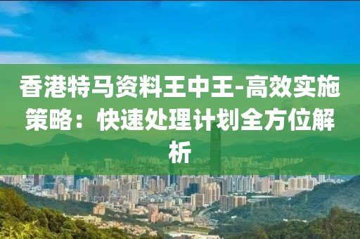 香港特马资料王中王-高效实施策略：快速处理计划全方位解析