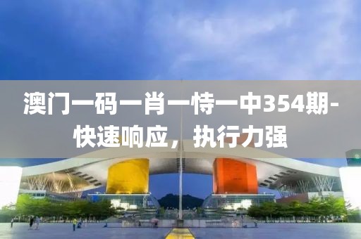 澳门一码一肖一恃一中354期-快速响应，执行力强