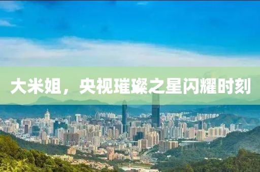 大米姐，央视璀璨之星闪耀时刻