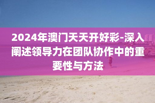 2024年澳门天天开好彩-深入阐述领导力在团队协作中的重要性与方法
