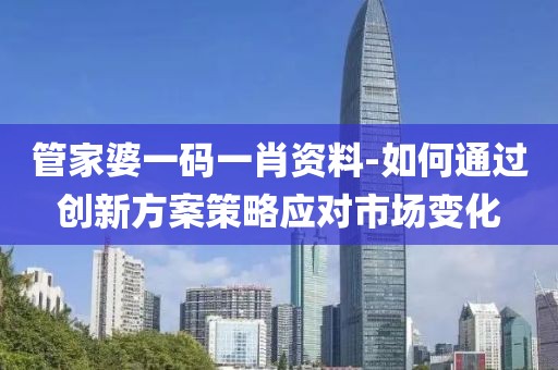 管家婆一码一肖资料-如何通过创新方案策略应对市场变化