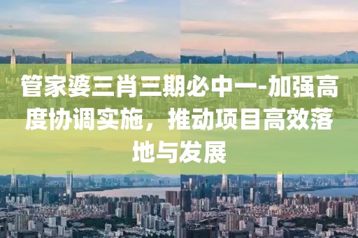 管家婆三肖三期必中一-加强高度协调实施，推动项目高效落地与发展