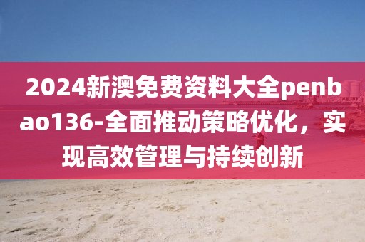 2024新澳免费资料大全penbao136-全面推动策略优化，实现高效管理与持续创新