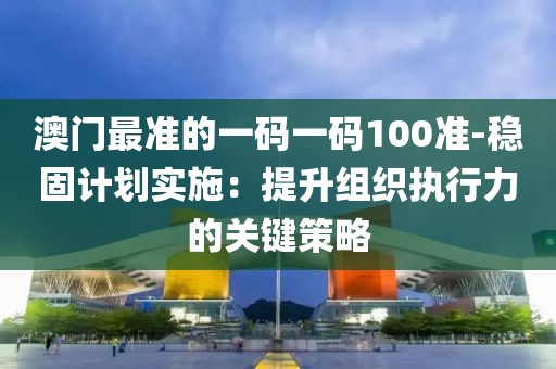 澳门最准的一码一码100准-稳固计划实施：提升组织执行力的关键策略