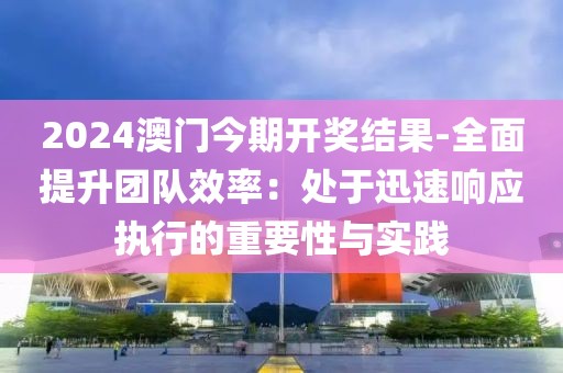 2024澳门今期开奖结果-全面提升团队效率：处于迅速响应执行的重要性与实践