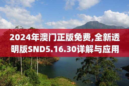 2024年澳门正版免费,全新透明版SND5.16.30详解与应用