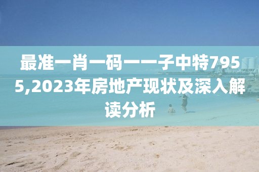 最准一肖一码一一子中特7955,2023年房地产现状及深入解读分析