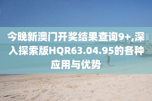 今晚新澳门开奖结果查询9+,深入探索版HQR63.04.95的各种应用与优势