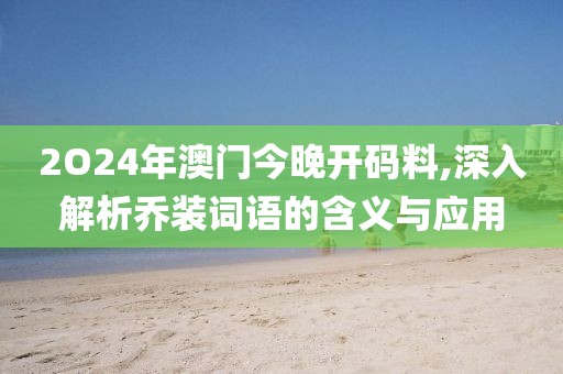 2O24年澳门今晚开码料,深入解析乔装词语的含义与应用