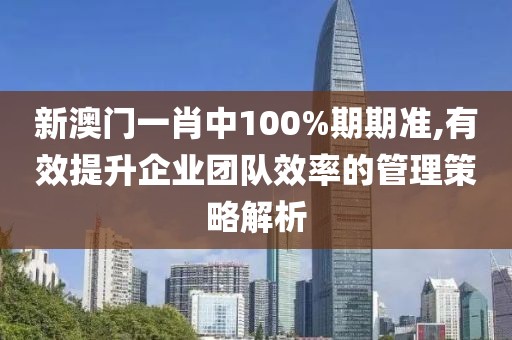 新澳门一肖中100%期期准,有效提升企业团队效率的管理策略解析