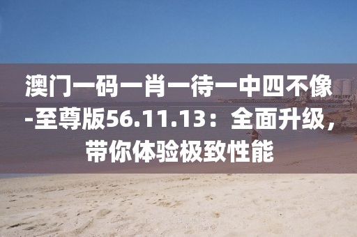 澳门一码一肖一待一中四不像-至尊版56.11.13：全面升级，带你体验极致性能