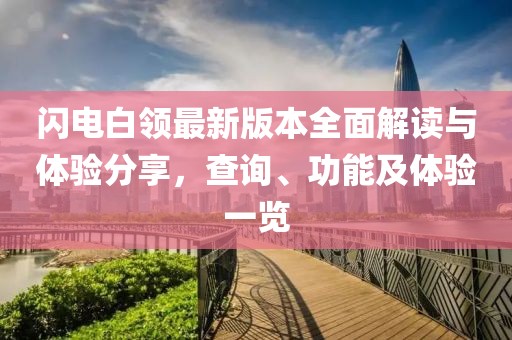 闪电白领最新版本全面解读与体验分享，查询、功能及体验一览