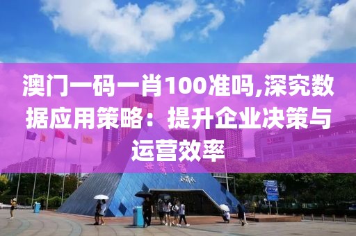 澳门一码一肖100准吗,深究数据应用策略：提升企业决策与运营效率