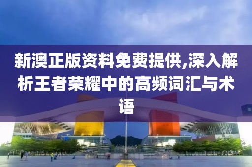 新澳正版资料免费提供,深入解析王者荣耀中的高频词汇与术语