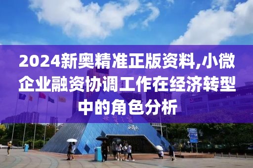 2024新奥精准正版资料,小微企业融资协调工作在经济转型中的角色分析