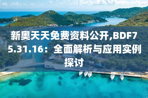 新奥天天免费资料公开,BDF75.31.16：全面解析与应用实例探讨