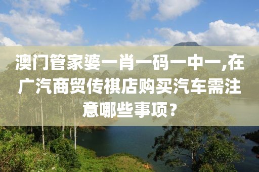 澳门管家婆一肖一码一中一,在广汽商贸传祺店购买汽车需注意哪些事项？