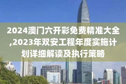 2024澳门六开彩免费精准大全,2023年双安工程年度实施计划详细解读及执行策略
