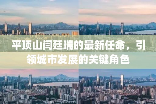 平顶山闫廷瑞的最新任命，引领城市发展的关键角色