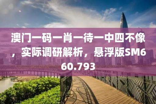 澳门一码一肖一待一中四不像，实际调研解析，悬浮版SM660.793