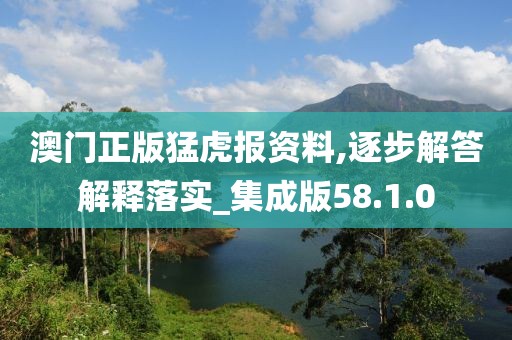 澳门正版猛虎报资料,逐步解答解释落实_集成版58.1.0