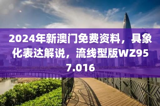 2024年新澳门免费资料，具象化表达解说，流线型版WZ957.016