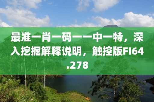 最准一肖一码一一中一特，深入挖掘解释说明，触控版FI64.278
