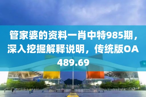 管家婆的资料一肖中特985期，深入挖掘解释说明，传统版OA489.69